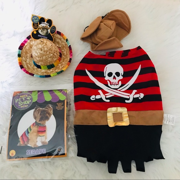 Other - 2 Dog Halloween costumes w/ hats size medium-ish